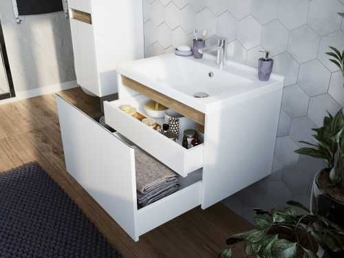 Комплект Унитаз подвесной Gustavsberg Hygienic Flush WWC 5G84HR01 безободковый + Мебель для ванной STWORKI Стокгольм 60 фото 5