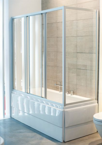 Шторка на ванну GuteWetter Practic Part GV-413A левая 198x80 см стекло бесцветное, профиль матовый хром фото 3