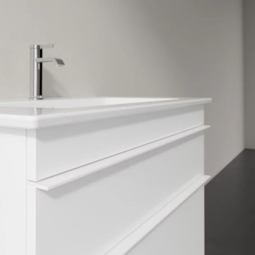 Мебель для ванной Villeroy & Boch Venticello 80 glossy white, с белыми ручками фото 3
