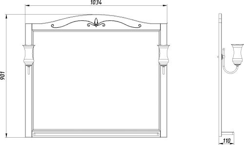 Мебель для ванной ASB-Woodline Салерно 105 белая, патина серебро фото 7