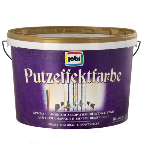 Краска Jobi Putzeffektfarbe акриловая, с эффектом декоративной штукатурки, для стен снаружи и внутри помещений