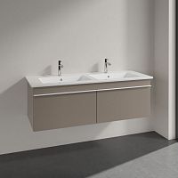 Мебель для ванной Villeroy & Boch Venticello 125 truffle grey, с белыми ручками