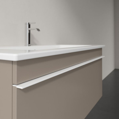 Мебель для ванной Villeroy & Boch Venticello 95 truffle grey, с белой ручкой фото 3