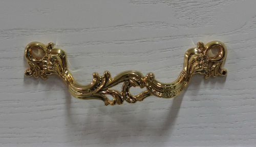 Шкаф-пенал ValenHouse Эллина 40 R с бельевой корзиной, слоновая кость, фурнитура золото фото 7