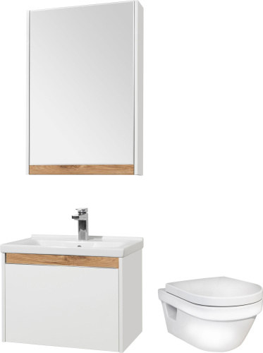 Комплект Унитаз подвесной Gustavsberg Hygienic Flush WWC 5G84HR01 безободковый + Мебель для ванной STWORKI Стокгольм 60 фото 14
