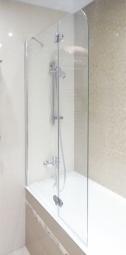 Шторка на ванну GuteWetter Lux Pearl GV-102A левая 120 см стекло бесцветное, профиль хром фото 3