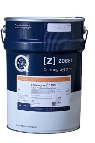 Краска Zobel Zowo-plast 1480 акриловая, металлик для ПВХ база под колеровку 