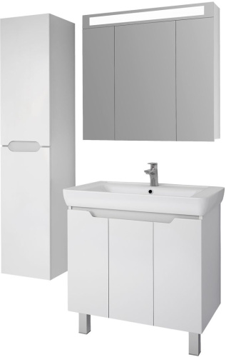 Мебель для ванной Dreja Q Plus (D) 80 c опорами белый глянец