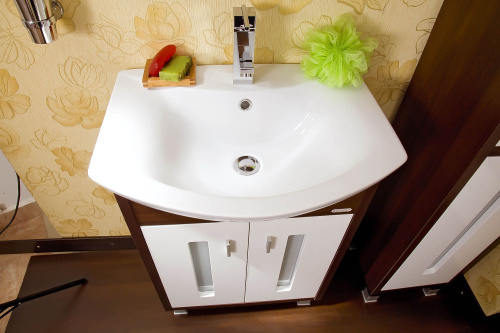 Мебель для ванной Бриклаер Бали 60 венге, белый глянец фото 3