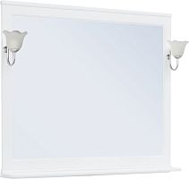 Зеркало Aquanet Валенса 120 белое, основа светильника хром