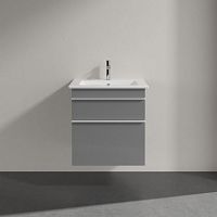 Мебель для ванной Villeroy & Boch Venticello 55 glossy grey, с белыми ручками