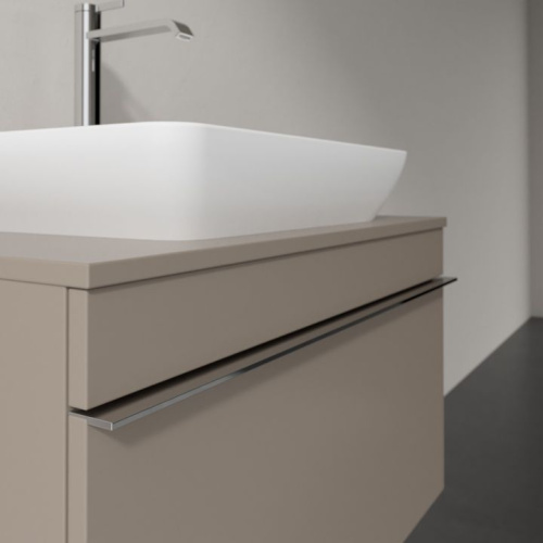 Мебель для ванной Villeroy & Boch Venticello 75 truffle grey, с ручкой хром фото 3