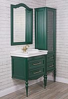 Мебель для ванной ValenHouse Эстетика 80, зеленая, подвесная, ручки бронза