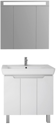 Мебель для ванной Dreja Q Plus (D) 80 c опорами белый глянец фото 6