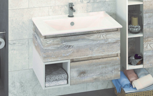 Мебель для ванной Comforty Турин 75 дуб бежевый фото 2