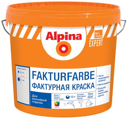 Штукатурка Alpina Expert Fakturfarbe 100 акриловая, фактурная среднезернистая