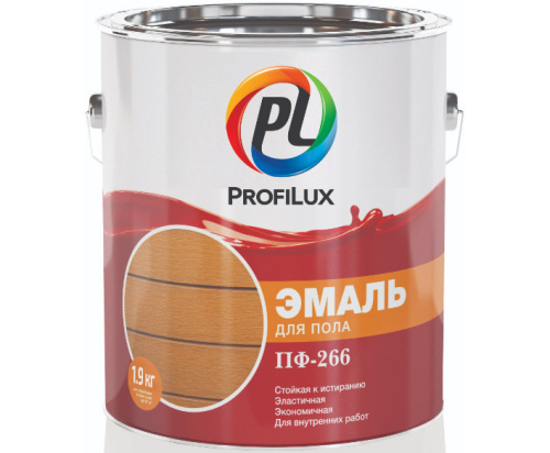 Эмаль ПФ-266 для деревянного пола алкидная Profilux глянцевая жёлто-коричневая 1,9 кг.