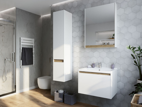 Комплект Унитаз подвесной Gustavsberg Hygienic Flush WWC 5G84HR01 безободковый + Мебель для ванной STWORKI Стокгольм 60 фото 3
