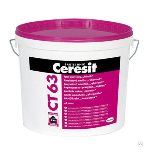 Штукатурка Ceresit CT 63  декоративный короед 3 мм 25 кг
