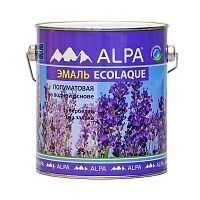 Эмаль универсальная Alpa Ecolaque полуматовая белая 0,5 л.