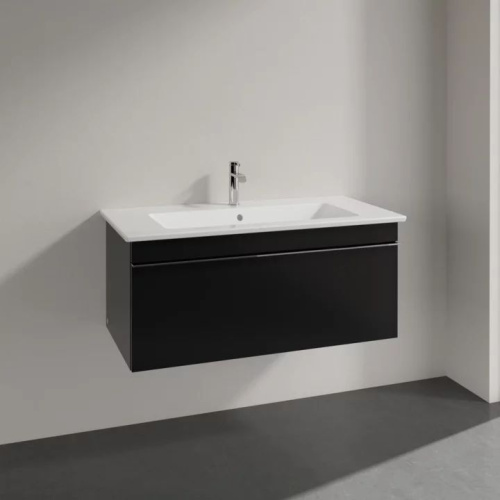 Мебель для ванной Villeroy & Boch Venticello 95 black matt lacquer, с ручкой хром фото 3
