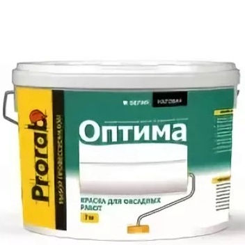 Краска Прораб «Оптима для Фасадных работ» вододисперсионная матовая (база А, 14 кг) «Prorab»