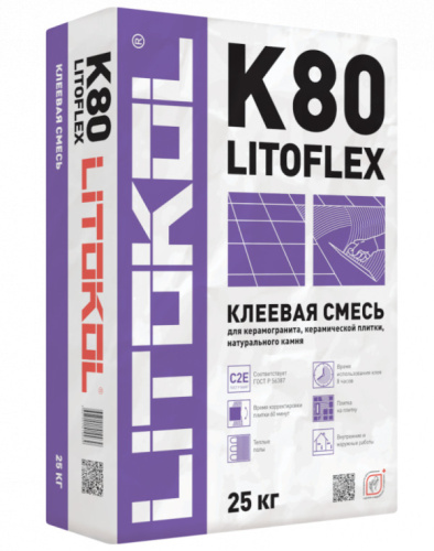 Клеевая смесь Litokol Litoflex K80 серый 25 кг.