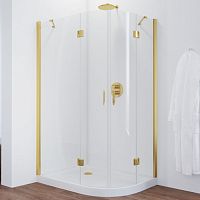 Душевой уголок Vegas Glass AFS-F 120*100 09 01 L профиль золото, стекло прозрачное