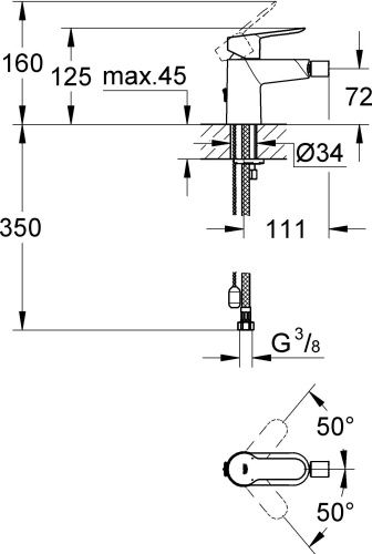 Смеситель Grohe BauEdge 23332000 для биде фото 2