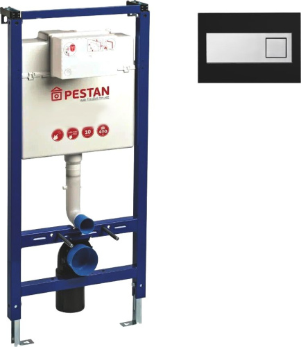 Система инсталляции для унитазов Pestan Fluenta 40006356 + 40006366 с кнопкой смыва, черный фото 4