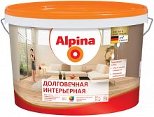 Краска Alpina Долговечная Интерьерная, водно-дисперсионная, шелковисто матовая для стен и потолков