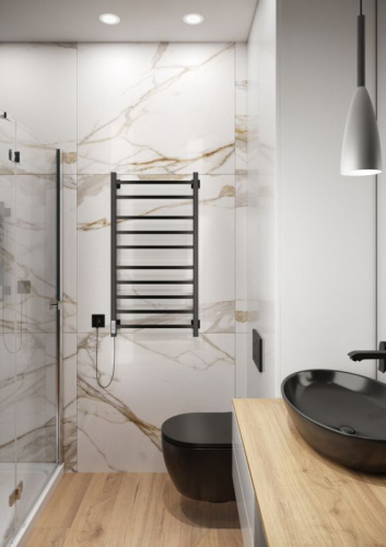 14 730 руб. Полотенцесушитель электрический Ника Step-2 100/50 черный матовый, L фото 2 Полотенцесушитель электрический Ника Step-2 100/50 черный матовый, L фото 2