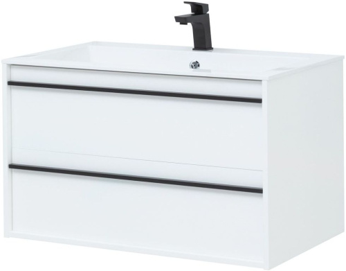 Мебель для ванной Aquanet Lino 90 белый матовый фото 3