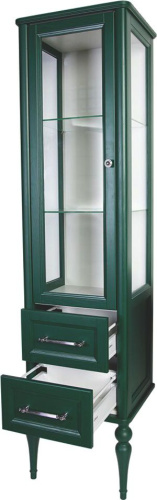 Шкаф-пенал ValenHouse Эстетика L, витрина, зеленый, ручки хром фото 4