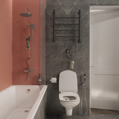 Полотенцесушитель электрический EWRIKA Сафо P 60х50 R, черный матовый фото 2