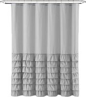 Штора для ванной Carnation Home Fashions Frill RIL180GRY 180х180 см, grey