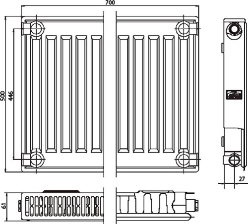Радиатор стальной Kermi FKO 110507 тип 11 фото 3