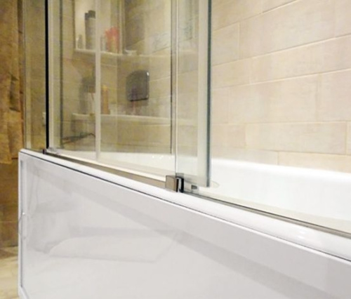 Шторка на ванну GuteWetter Slide Part GV-865 правая 170x80 см стекло бесцветное, профиль хром фото 6