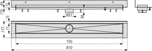 Душевой лоток AlcaPlast APZ23-750 без решетки фото 2