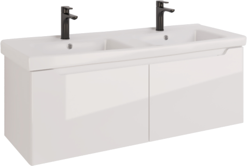 Мебель для ванной Dreja W 125 двойная белый глянец фото 15