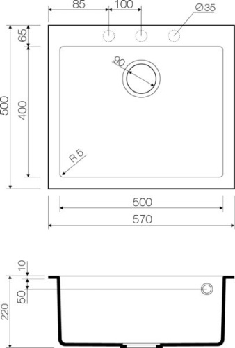 Мойка кухонная Omoikiri Bosen 57-SA бежевая фото 3