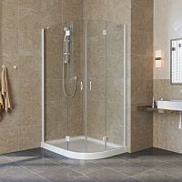 Душевой уголок Vegas Glass AFS-F Lux 100*90 01 01 L профиль белый, стекло прозрачное