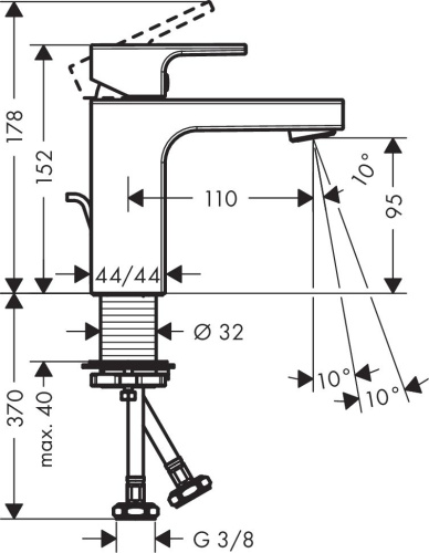Смеситель Hansgrohe Vernis Shape 71561670 для раковины, черный фото 4