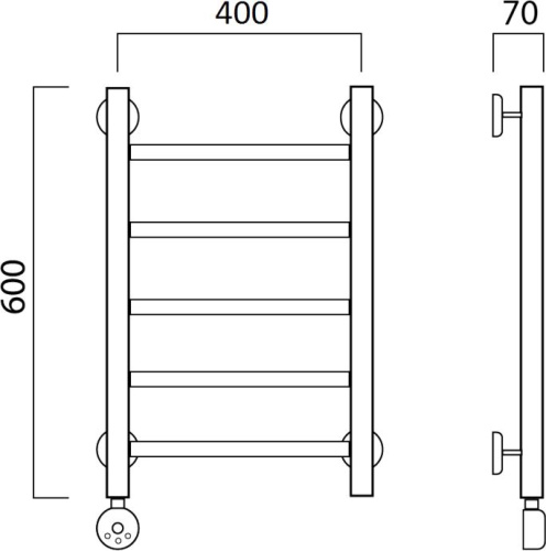Полотенцесушитель электрический Aquanerzh Прямой L 60х40 фото 2