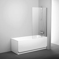 Шторка на ванну Ravak PVS1-80 Transparent, профиль хром + средство для ванн и душевых кабин