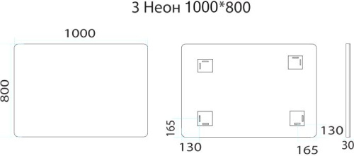 Зеркало Misty Неон 3 LED 100x80, сенсор на зеркале фото 7