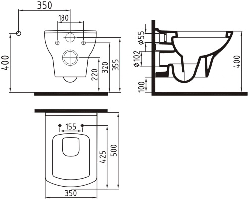 Комплект Унитаз подвесной Bien Dor + Система инсталляции для унитазов AlcaPlast Sadromodul AM101/1120-001 с белой кнопкой и шумоизоляцией фото 9