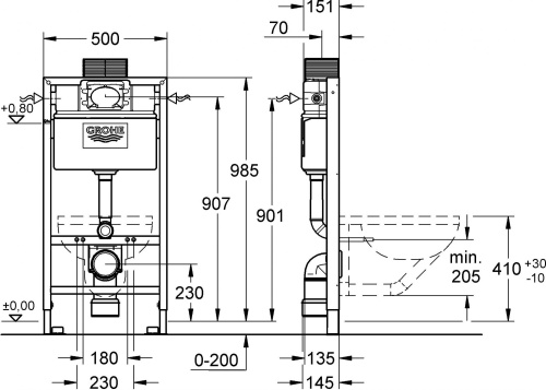 Система инсталляции для унитазов Grohe Rapid SL 38525001 фото 22