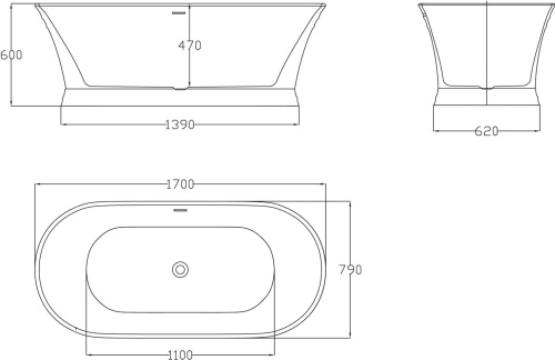 Акриловая ванна BelBagno BB402-1700-790 170x80 фото 4