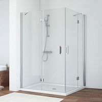 Душевой уголок Vegas Glass AFA-F 120*110 08 01 L профиль глянцевый хром, стекло прозрачное